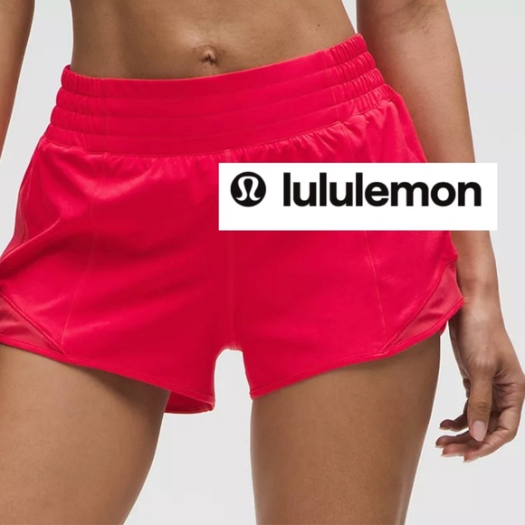Lululemon Hotty Hot 4" red running shorts, 4, G1087 - Picture 1 of 7